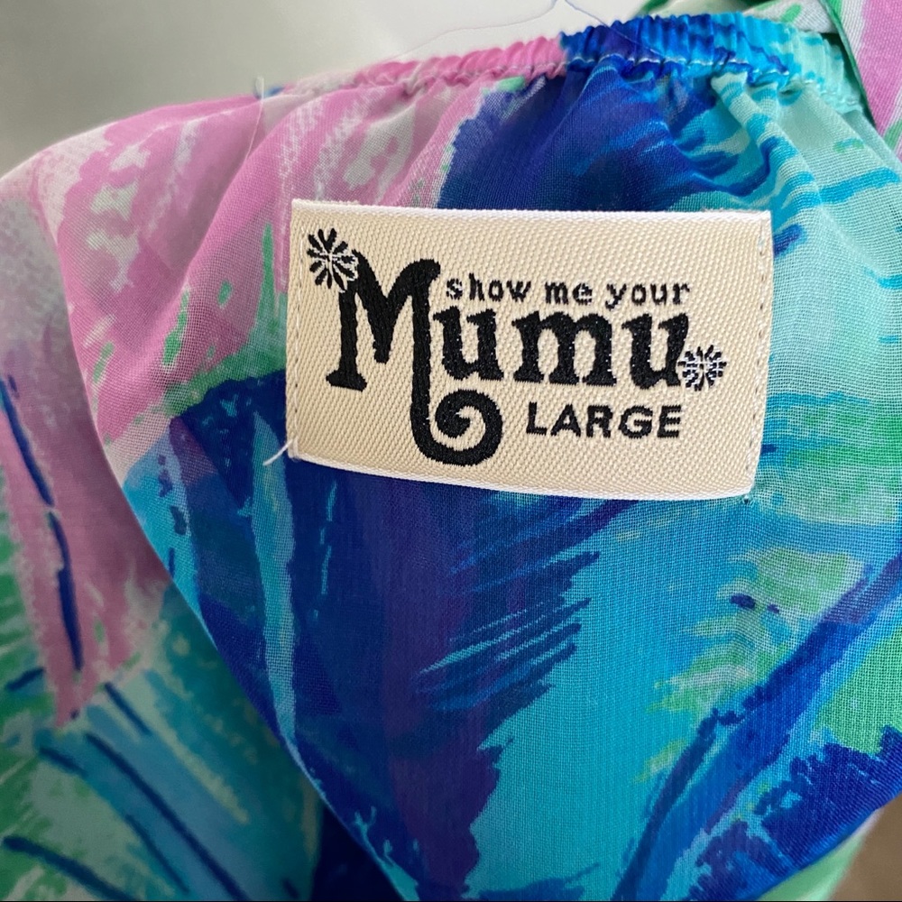 Show Me Your Mumu Tropical Leaf Print Halter Top L - Picture 6 of 6